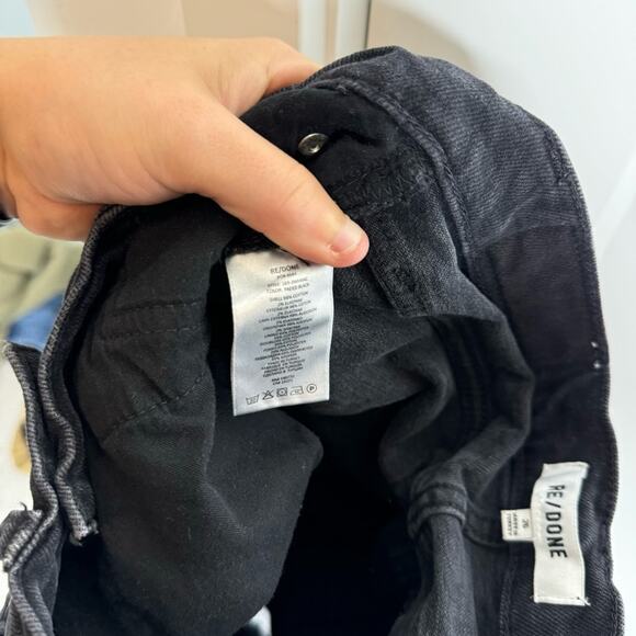 RE/DONE Black Wash Denim High Rise Button Fly Skinny Jeans Size 26 - Picture 7 of 7
